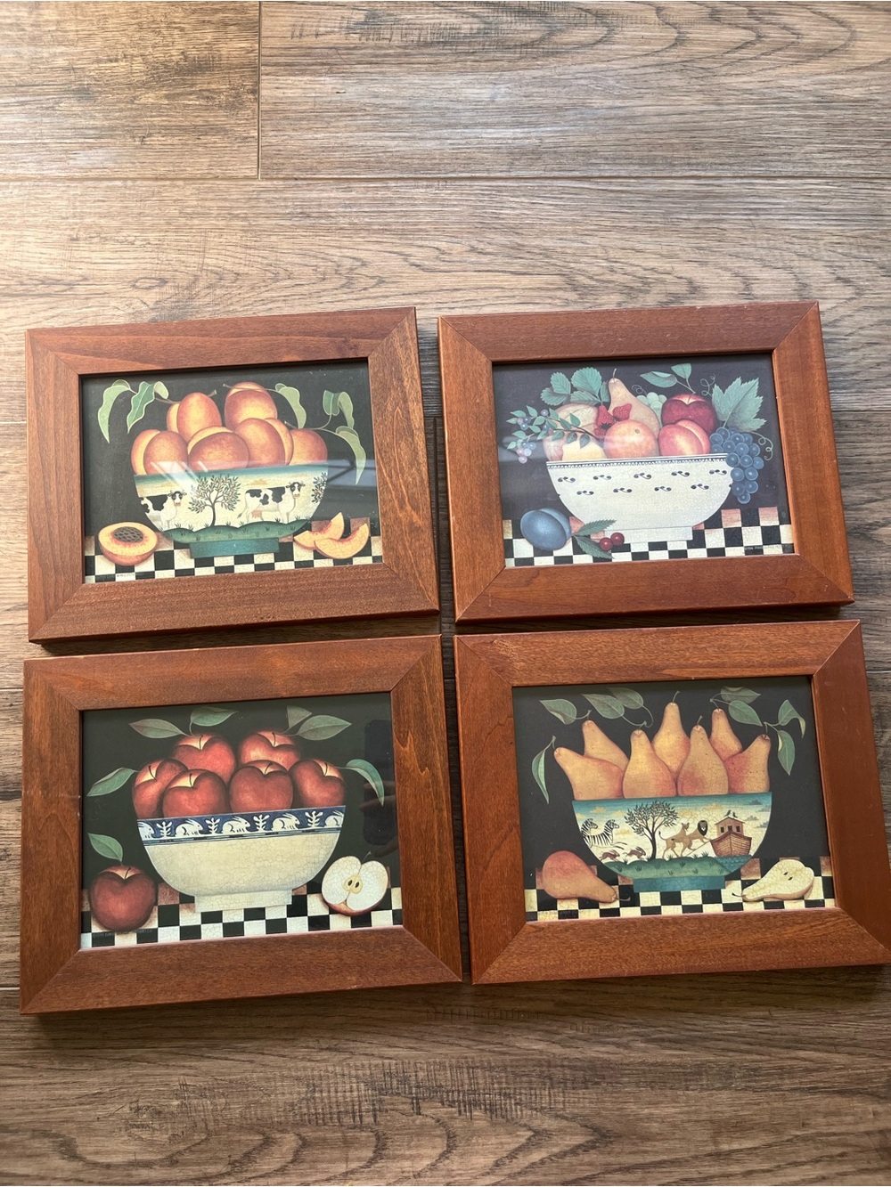Vintage Diane Ulmer Pedersen 1996 fruit series set (4) Country Farmhouse Kitchen